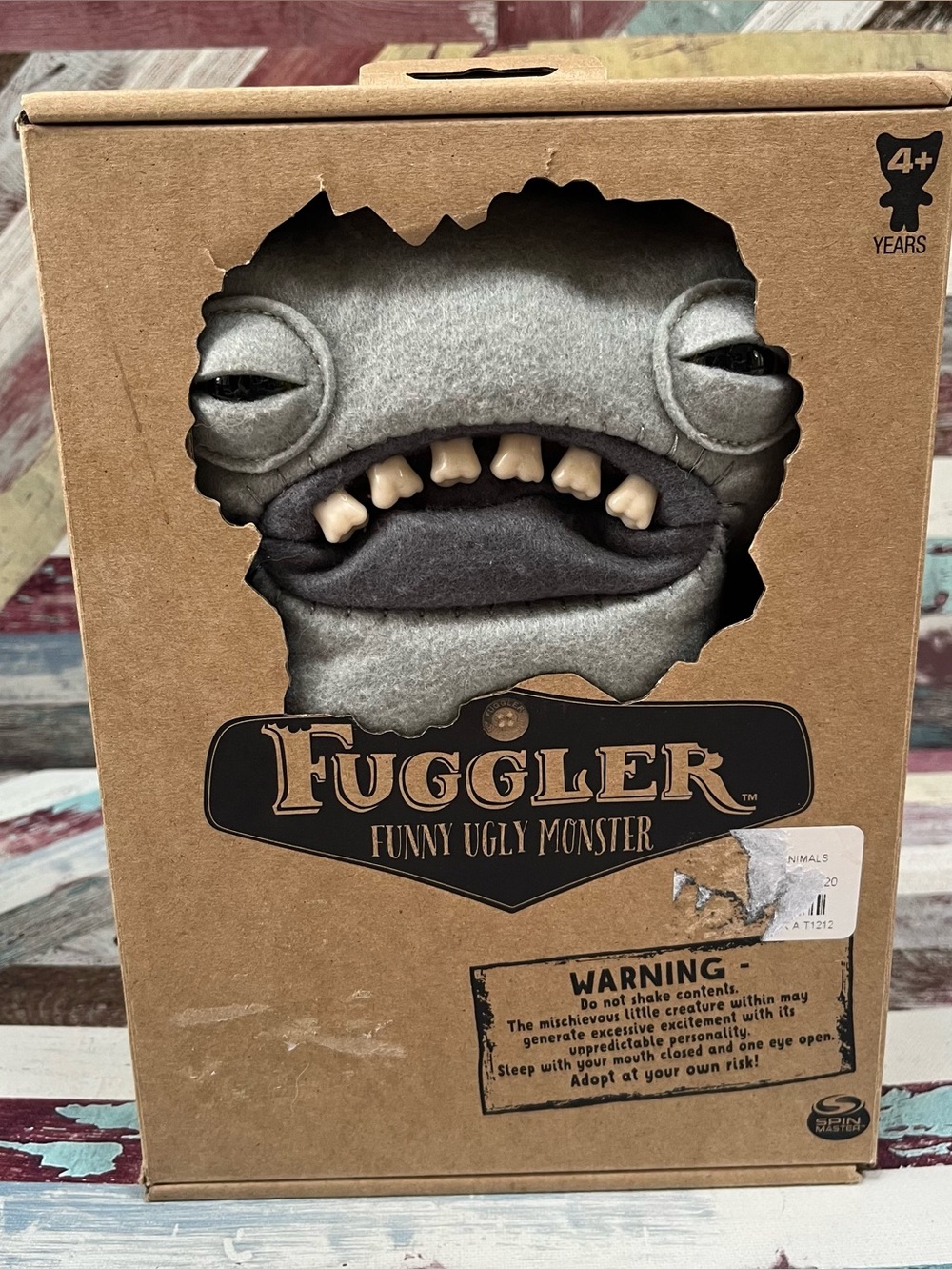 Spin Master Fuggler Funny Ugly Monster Plush Toy Collectible NIB Grey Teeth